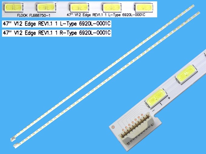 LED Podsvícení EDGE 594mm Sada pro LG 47" TV - 48 LED + 48 LED