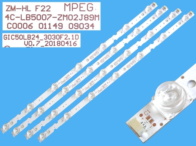LED podsvit 458mm pro TCL a Thomson - sada 4 pásků