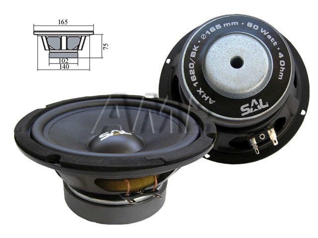 Reproduktor SAL AHX1620/BK 4Ω 60W Basový a Středobasový