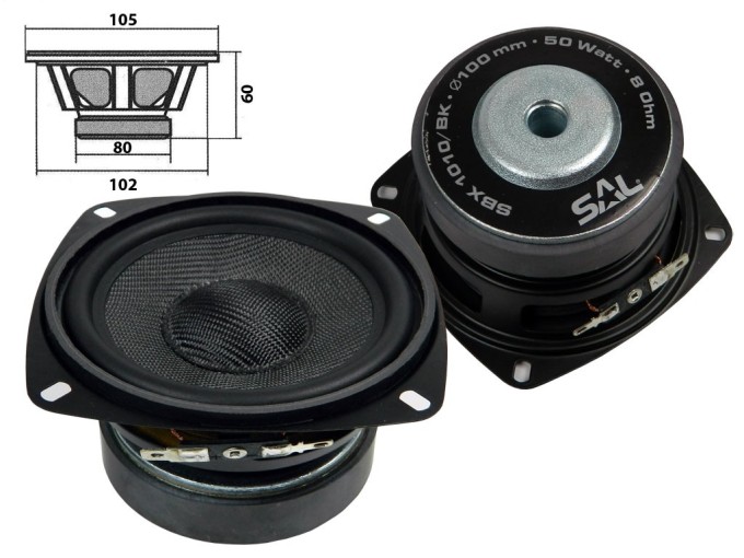 Reproduktor SAL SBX1010/BK 8 Ohm 50W Středobasový