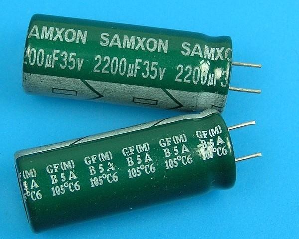 2200uF/35V 105°C Samxon GF Elektrolytický Kondenzátor