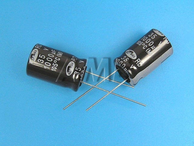 Kondenzátor elektrolytický 1000uF/35V 105°C Samwha RD