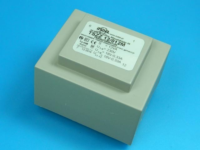 Síťový transformátor 230V / 2x18V - 12VA INDEL TSZZ10/2x18V