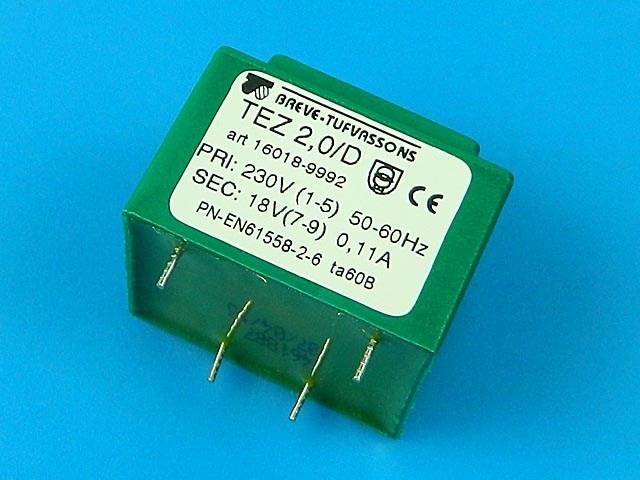 Síťový transformátor 230V/18V - 2VA pro plošné spoje