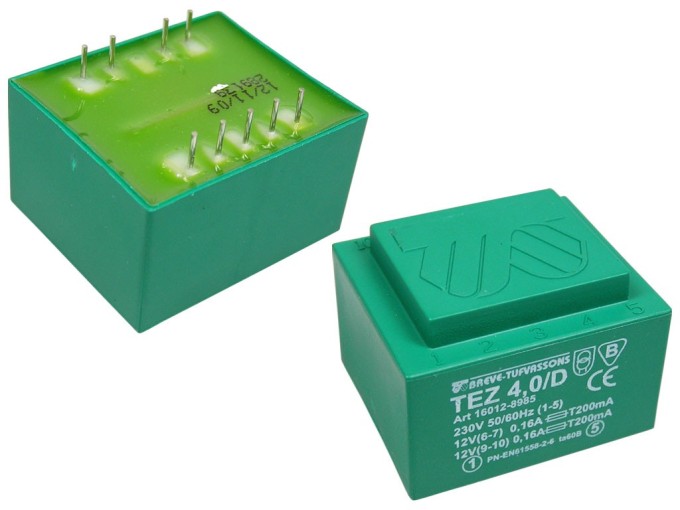 Síťový transformátor 230V / 2x12V - 4VA pro plošné spoje