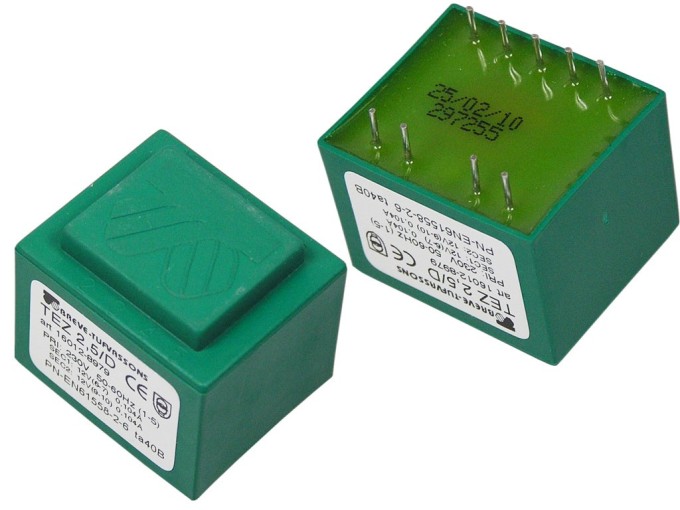 Síťový transformátor 230V / 2x12V - 2.5VA pro plošné spoje
