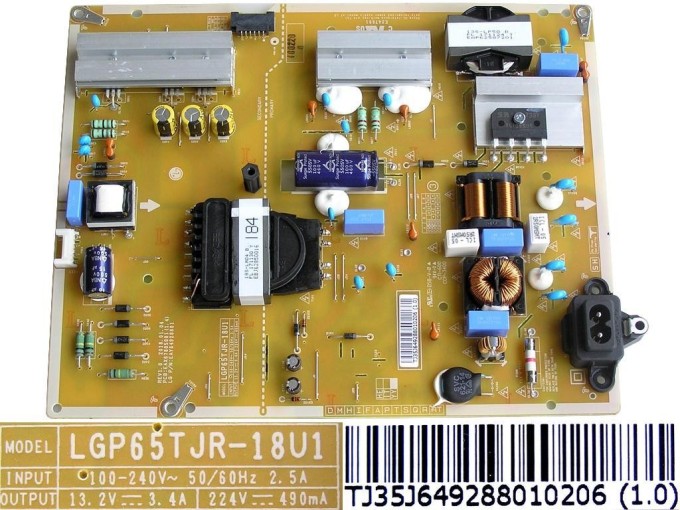 LCD zdroj EAY64928801 pro TV LG 65" - Power Supply LGP65TJR-18U1
