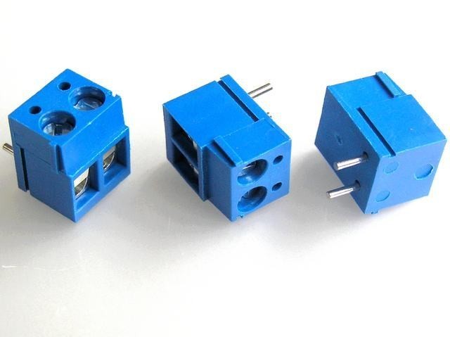 Svorkovnice řadová boční 2 póly RM=5mm modrá TB-5.0-K-2P1-BL