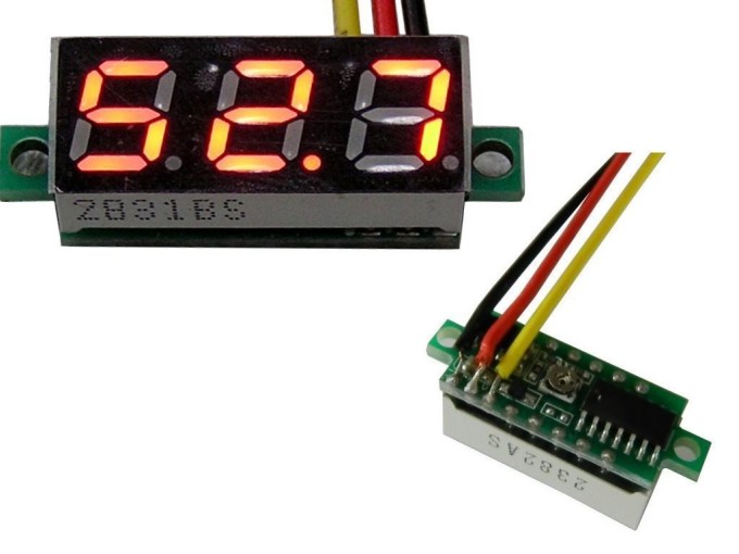 Digitální panelové měřidlo napětí 0 - 100V LED