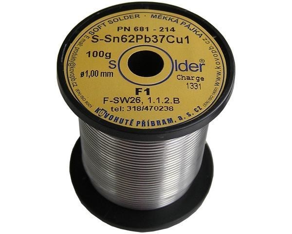 Cín pájka Kovohutě Sn62Pb37Cu1 1.0mm 100g