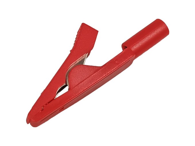 Měřicí krokodýlek MA1 s kleštinou 10A - červený