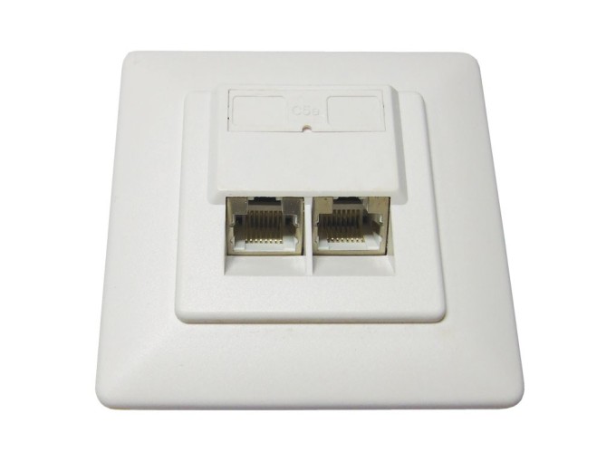 Zásuvka RJ45 2x8/8 LSA pro zapuštěnou montáž CAT5e