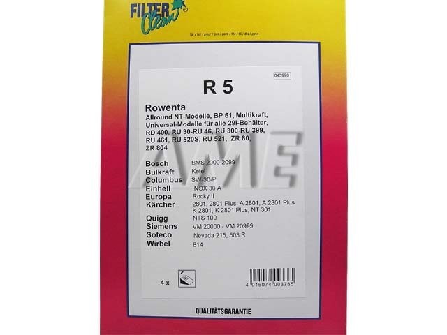 Sáčky do vysavače ROWENTA R5 - Sada 4 ks
