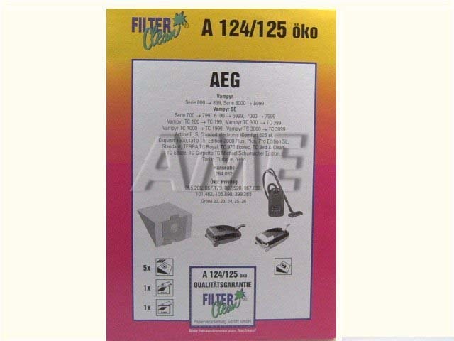 Sáčky do vysavače AEG A124-OKO / 125-OKO - Sada 5 kusů s motorem a mikro filtrem