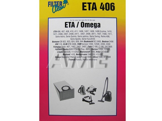 Sáčky do vysavače ETA 406, 407, 408, 410, 411 a další - DL28