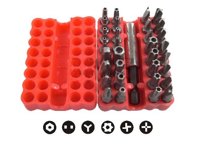 Sada nástavců šroubováků 32ks - bezpečnostní bity, Torx, Imbus