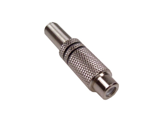 Kovový CINCH konektor - kabelová samička - černá