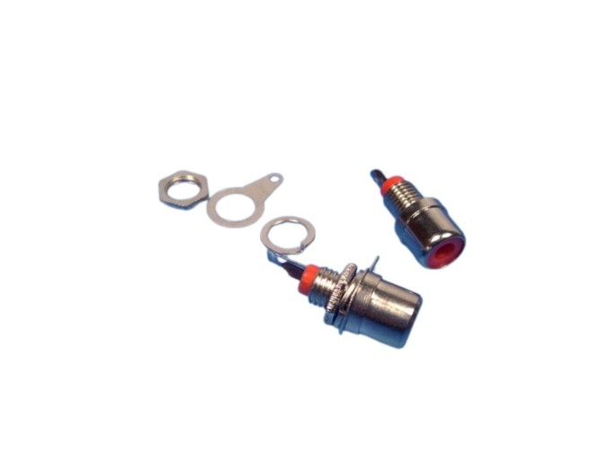 Cinch Konektor Panelová Samice - Rudá