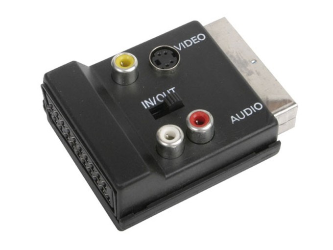 Redukce SCART na SCART a 3xCINCH s S-VHS