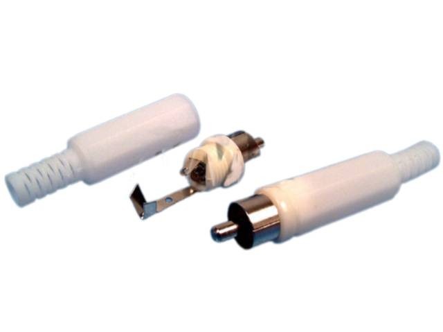 CINCH Konektor Plastový Samec Bílý