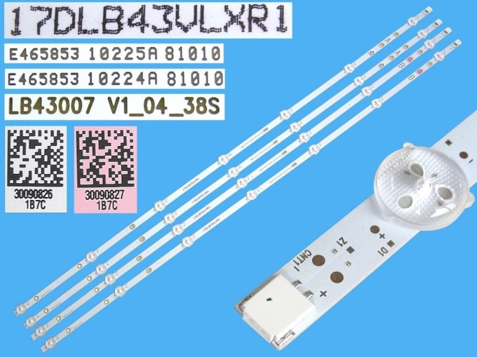 LED podsvit sada Vestel 17DLB43VLXR1, 4 pásky 805mm D-LED BAR.43DL VNB 23349477/30090826/30090827