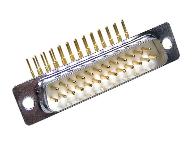 CANNON 25 pin konektor - úhlový samec pro plošné spoje