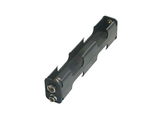 Pouzdro na baterie 4x AA - černé, plastové