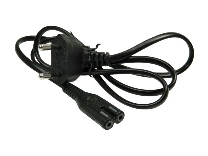 Síťový kabel 1.5m pro radiomagnetofony a malé přístroje 230V - černý