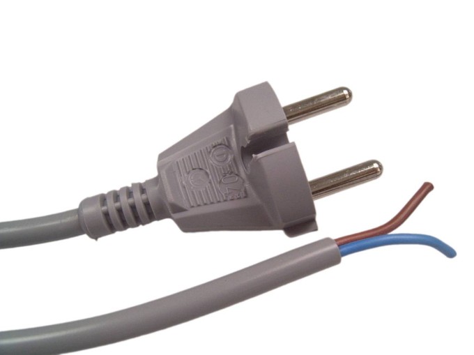 Síťový kabel pro vysavače 2 x 0,75 mm2, volný konec 15m