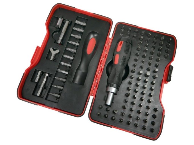 Servisní sada nářadí DE 101505, 1/4" ráčnová rukojeť, 101 dílů