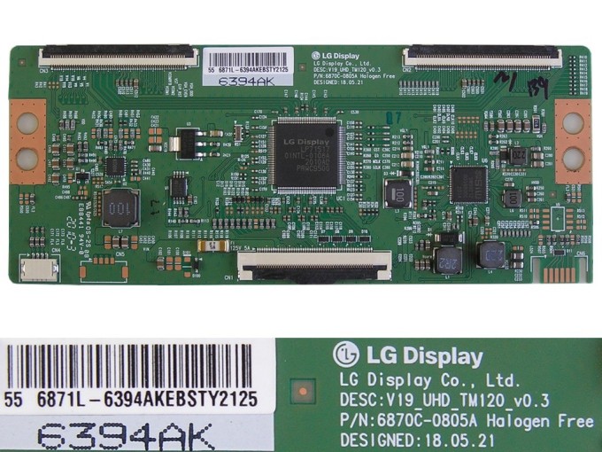 LCD T-CON modul 6870C-0805A / V19_UHD_TM120_V0.3 / 6871L-6394A
