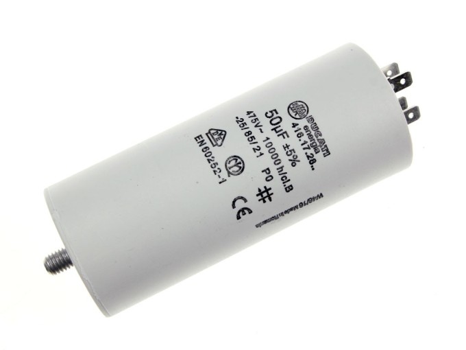 Rozběhový kondenzátor 50uF 425V / 475V DUCATI s konektory