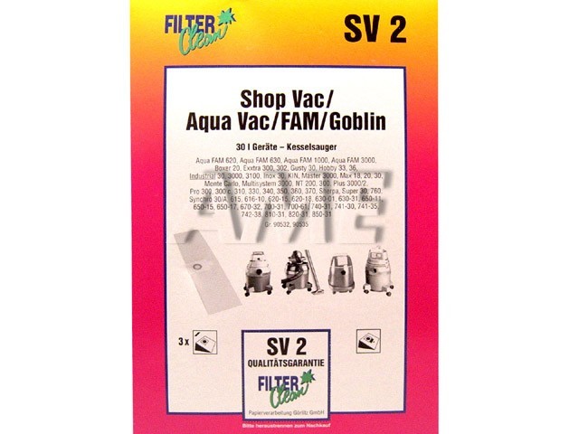 Sáčky do vysavače Aqua Vac, FAM, Goblin - SV2, 3ks + 1ks micro filtr