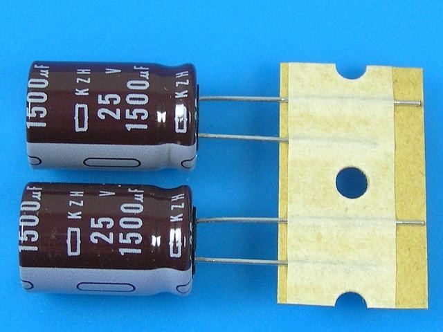 Kondenzátor elektrolytický 1500uF/25V - Nippon KZH - nízká ESR, dlouhá životnost