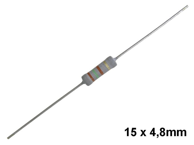 Rezistor TR2 100kΩ 2W Metaloxidový 15x4,8mm