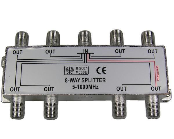 Anténní rozbočovač TV 8 výstupů 1xDC pass RO13