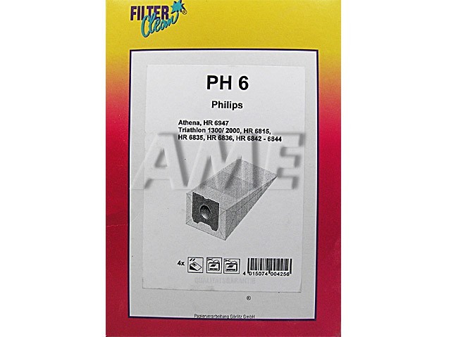 Sáčky do vysavače PHILIPS PH6 - Sada 4 kusů s motorem a mikro filtrem