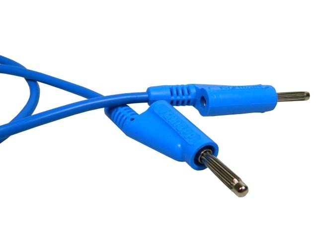 Měřicí šňůra banánek 4mm - modrá, 20A, 100cm