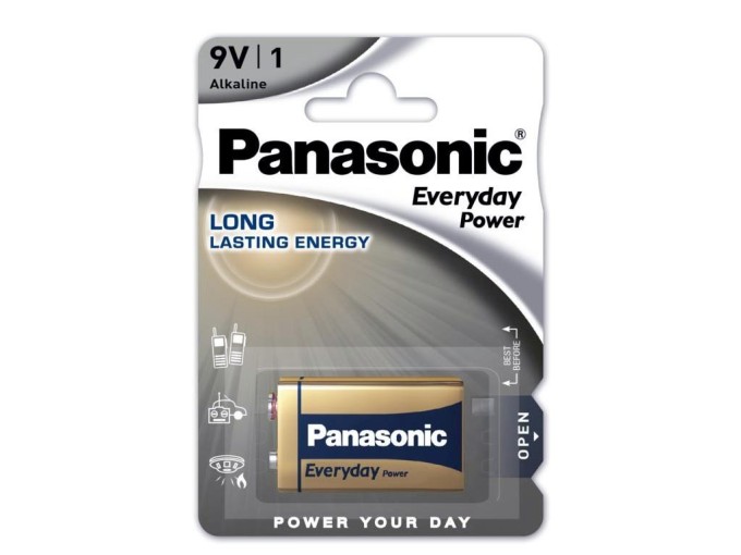9V Alkalická Baterie Panasonic Everyday Power 6LR61EPS/1BP