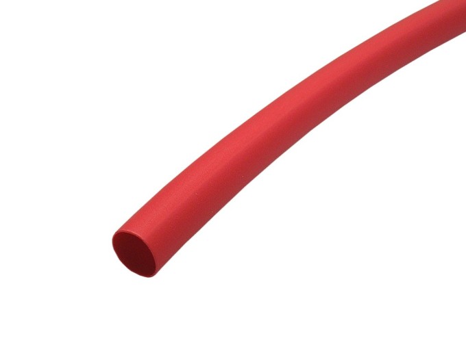 Smršťovací bužírka 4.8 / 2.4 mm červená - 1m