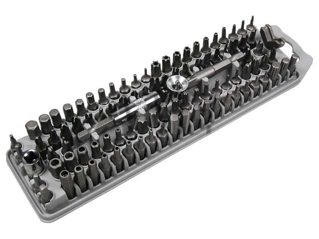 Sada nástavců šroubováků 100ks - bezpečnostní bity, Torx, Imbus