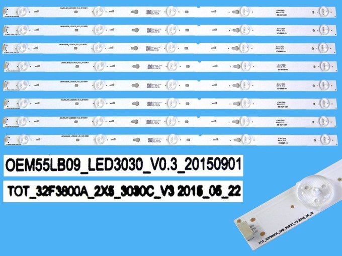 LED podsvit 570mm sada pro TV Thomson 55LB09 - 8 pásků