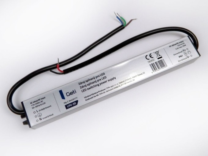LED napáječ 30W 12V / 2.5A Geti LPV-30