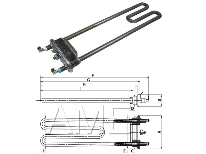 Topné těleso pračky 41008073 CANDY / HOOVER 1200W