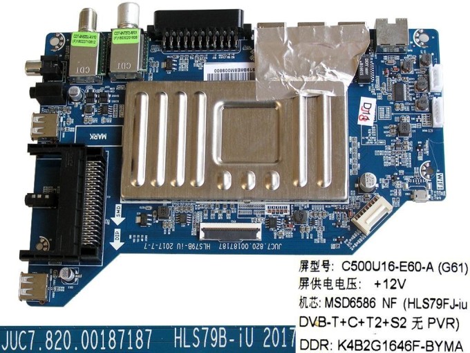 LCD modul základní deska Changhong CHiQ UHD50E6000ISN HLS79B-iU JUC7.820.00187187 C500U16-E60-A(G61)