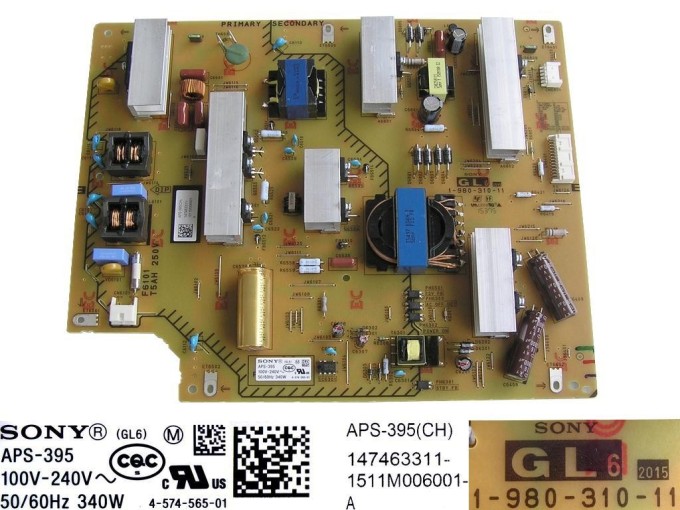 LCD Power Supply Board APS-395 / 1-980-310-11