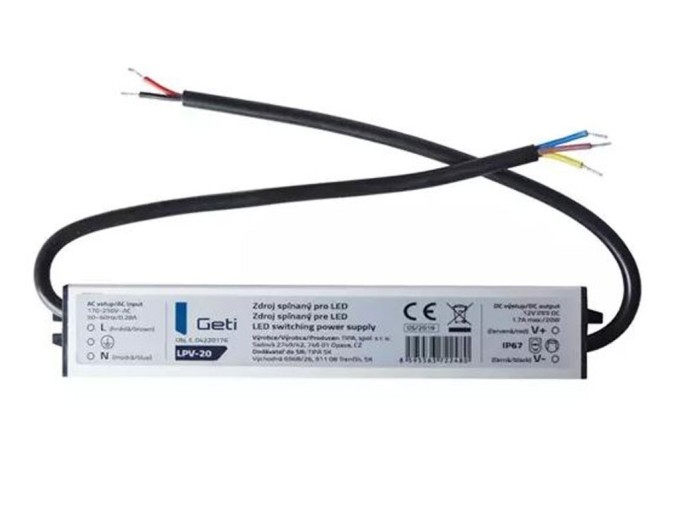 LED napáječ 20W 12V 1.7A Geti LPV-20
