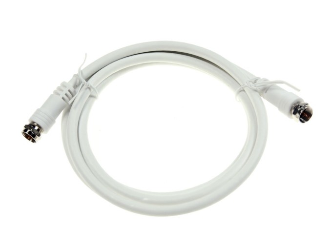 Anténní kabel SAT 1.5m s F konektory - bílý