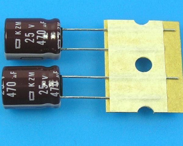 Nippon KZM 470uF/25V 105°C Elektrolytický Kondenzátor - Nízká Impedance, Dlouhá Životnost