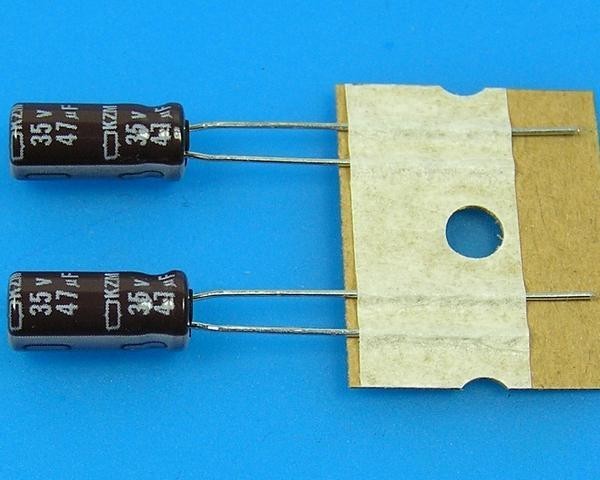 Nippon KZM 47uF/35V Elektrolytický Kondenzátor, 105°C, Nízká Impedance